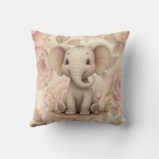 Light Pastel Floral クッション (裏面)