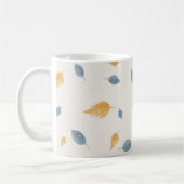 Light Pastel Minimalist Autumn Leaves Pattern コーヒーマグカップ (左)