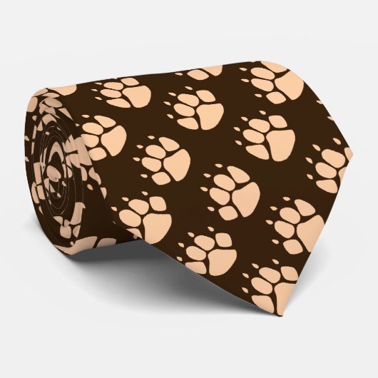 Light Paws on Brown Background Neck Tie ネクタイ (ロール)