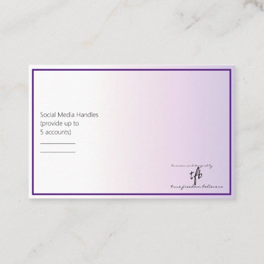 Light Peri Tint & Royal Purple Online Biz Logo 名刺 (裏面)