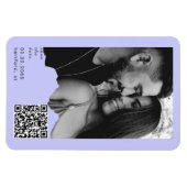 Light Periwinkle Couple Photo QR Code Wedding  マグネット (横)