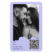 Light Periwinkle Couple Photo QR Code Wedding  マグネット (縦)