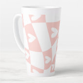 Light Pink Abstract Heart Mug – Minimal Aesthetic  カフェラテマグ (左アングル)