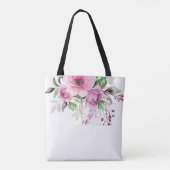 Light Pink and Purple Floral Save the Date Tote Ba トートバッグ (裏面)