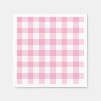 Light Pink and White Buffalo Plaid Gingham スタンダードカクテルナプキン