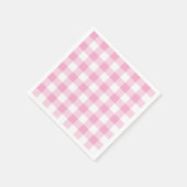 Light Pink and White Buffalo Plaid Gingham スタンダードカクテルナプキン (角)