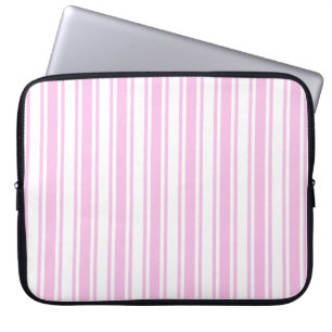 Light pink and white candy stripes ラップトップスリーブ
