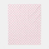 Light Pink and White Jigsaw Puzzle Piece Pattern フリースブランケット (正面)