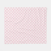 Light Pink and White Jigsaw Puzzle Piece Pattern フリースブランケット (正面(横))