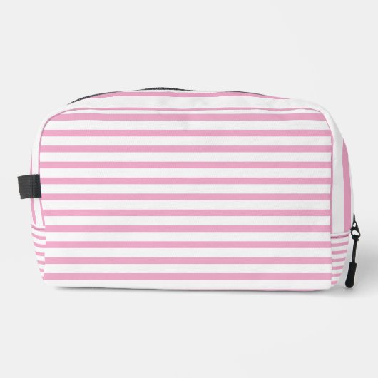 Light Pink and White Striped Toiletry Bag  ドップキット (正面)