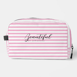 Light Pink and White Striped Toiletry Bag  ドップキット