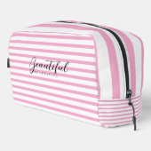 Light Pink and White Striped Toiletry Bag  ドップキット (右コーナー)