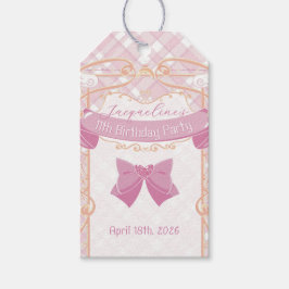 Light Pink Art Nouveau Princess Birthday ギフトタグ