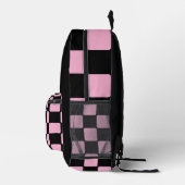 Light Pink & Black Unique Pattern for School プリントバックパック (右)