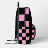 Light Pink & Black Unique Pattern for School プリントバックパック (左)
