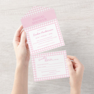 Light pink Bridal Shower All in One Invitation オールインワン招待状