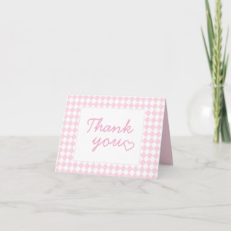 Light pink Classic design Folded Thank You Card サンキューカード
