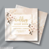 Light Pink Fall Florals Boho Wedding Guest Book ゲストブック