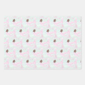 Light Pink Gingerbread Men Snowflakes ラッピングペーパーシート (正面2)