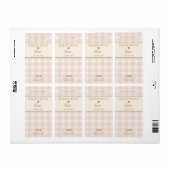 Light Pink Gingham Baked With Love Bakery Box  ラベル (フルシート)