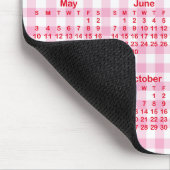 Light Pink Gingham Plaid Red 2026 Calendar マウスパッド (コーナー)