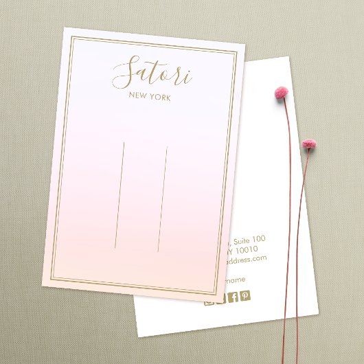 Light Pink Gradient Ombre Script Hair Clip Display