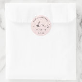 Light Pink Her Favorite Script Wedding Treat Bag ラウンドシール (バッグ)