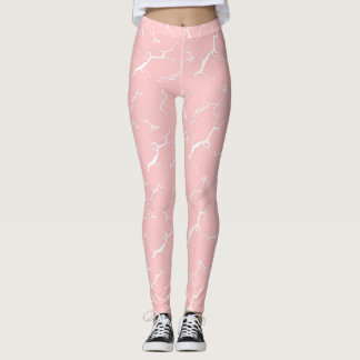 light pink leggings with tie-dye design レギンス