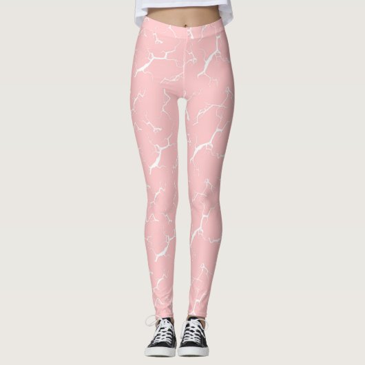 light pink leggings with tie-dye design レギンス (正面)
