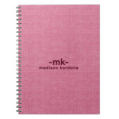 Light pink linen texture simple tan typography 3 ノートブック (正面)