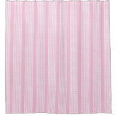 Light Pink Plaid Curtain Stylish Bathroom Flair シャワーカーテン (正面)