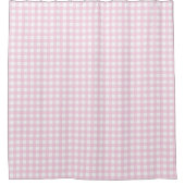 Light Pink Plaid Shower Curtain Soft Modern Style シャワーカーテン (正面)