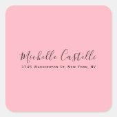 Light Pink Professional Unique Classic Handwriting スクエアシール (正面)