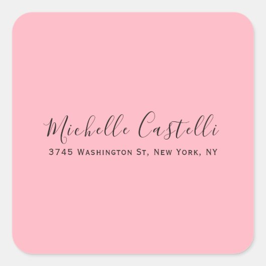 Light Pink Professional Unique Classic Handwriting スクエアシール (正面)