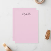 Light Pink Professional Unique Classic Handwriting ノートカード (正面/裏面インサイチュ)