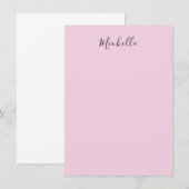 Light Pink Professional Unique Classic Handwriting ノートカード (正面/裏面)