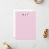 Light Pink Professional Unique Classic Handwriting ノートカード (正面/裏面インサイチュ)