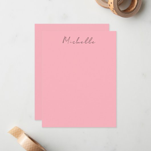 Light Pink Professional Unique Classic Handwriting ノートカード (正面/裏面インサイチュ)