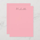 Light Pink Professional Unique Classic Handwriting ノートカード (正面/裏面)