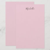 Light Pink Professional Unique Classic Handwriting 便箋 (正面/裏面)