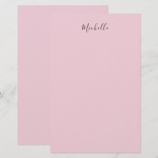 Light Pink Professional Unique Classic Handwriting 便箋 (正面/裏面)