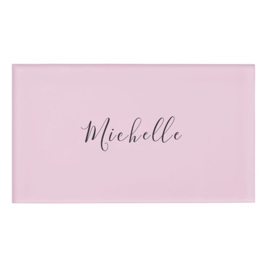 Light Pink Professional Unique Classic Handwriting 名札 (正面)