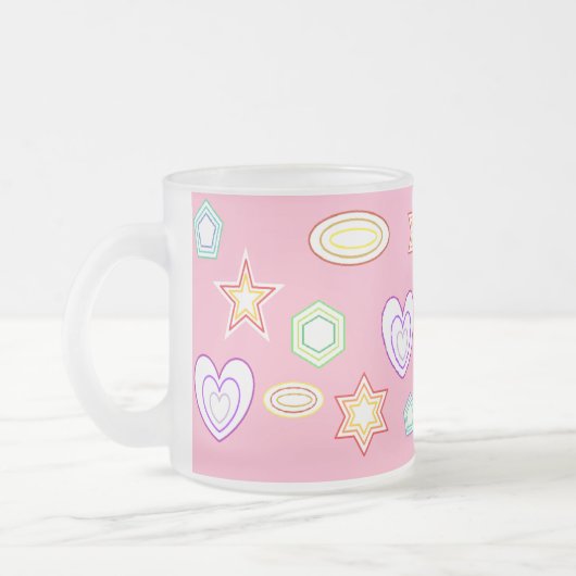 Light Pink shapes mug フロストグラスマグカップ (左)