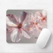 Light Pink Shiny Metallic Flower  Business Card マウスパッド (マウス)
