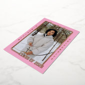 Light Pink Sports Card Foil Grad Announcement 箔招待状 (回転した状態)