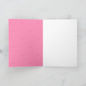 Light Pink Squiggly Squares Personalize Initial  カード (内部)