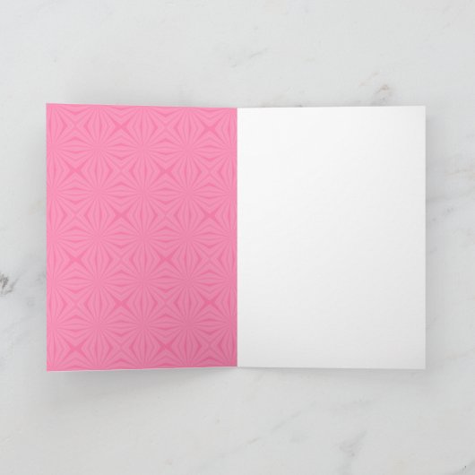 Light Pink Squiggly Squares Personalize Initial  カード (内部)