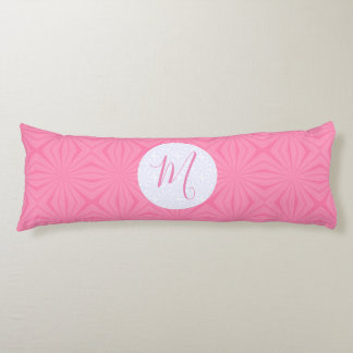 Light Pink Squiggly Squares Personalize Initial ボディピロー