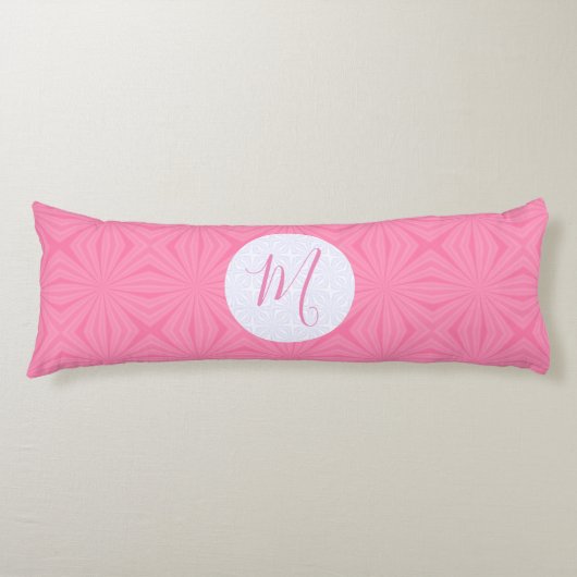 Light Pink Squiggly Squares Personalize Initial ボディピロー (正面)