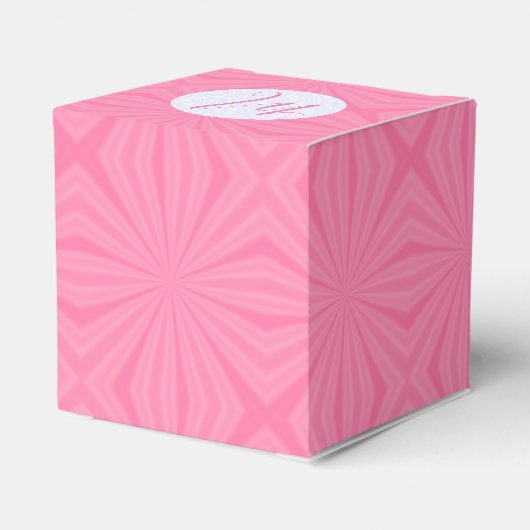 Light Pink Squiggly Squares Personalized Heart フェイバーボックス (裏面サイド)
